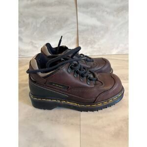 Dr. Doc Martens 8878 DM's Brown Leather Shoe  Size 5 England Steel Toe Retro
